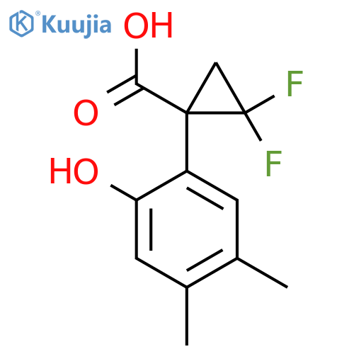 2,2-Difluoro-1-(2-hydroxy-4,5-dimethylphenyl)cyclopropane-1-carboxylic acid structure
