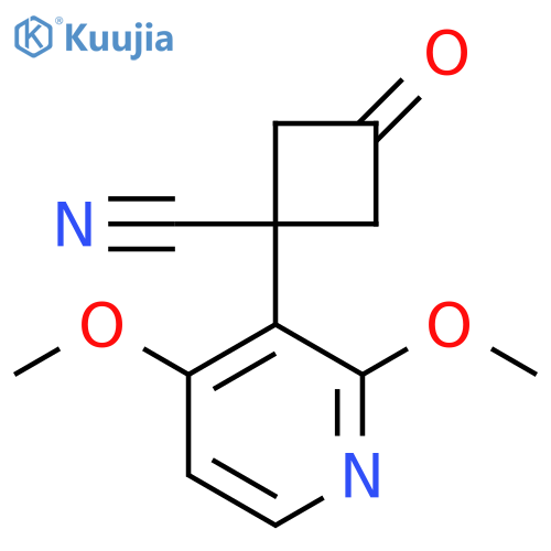 1-(2,4-dimethoxypyridin-3-yl)-3-oxocyclobutane-1-carbonitrile structure