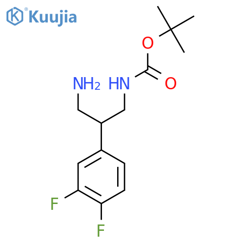 tert-butyl N-3-amino-2-(3,4-difluorophenyl)propylcarbamate structure