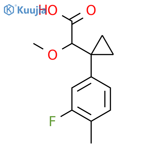 2-1-(3-fluoro-4-methylphenyl)cyclopropyl-2-methoxyacetic acid structure