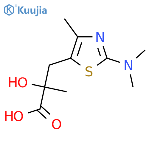 3-2-(dimethylamino)-4-methyl-1,3-thiazol-5-yl-2-hydroxy-2-methylpropanoic acid structure