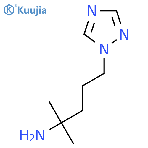 2-methyl-5-(1H-1,2,4-triazol-1-yl)pentan-2-amine structure