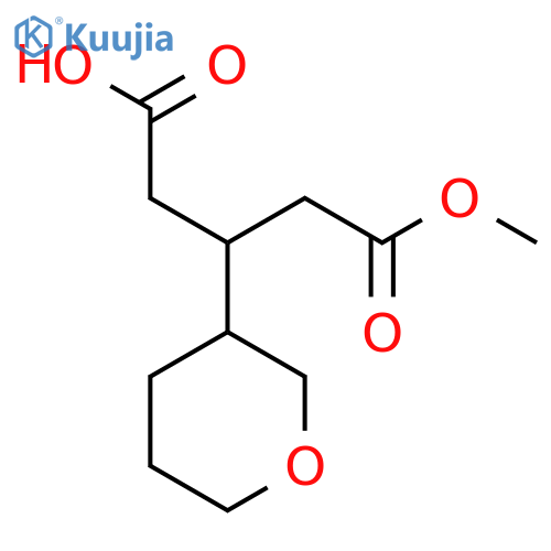 5-methoxy-3-(oxan-3-yl)-5-oxopentanoic acid structure