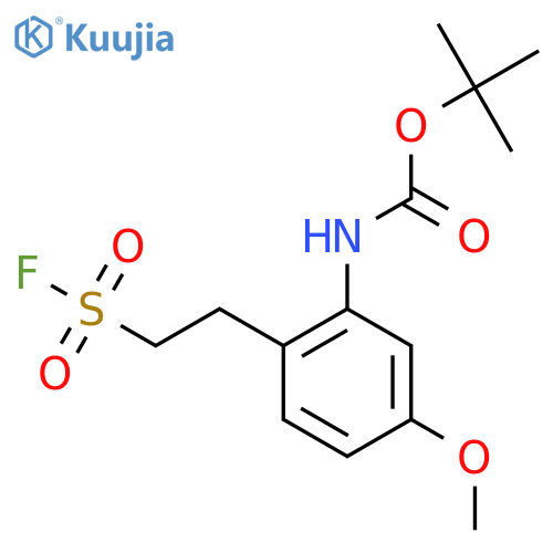 tert-butyl N-{2-2-(fluorosulfonyl)ethyl-5-methoxyphenyl}carbamate structure
