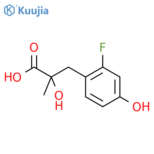3-(2-fluoro-4-hydroxyphenyl)-2-hydroxy-2-methylpropanoic acid structure