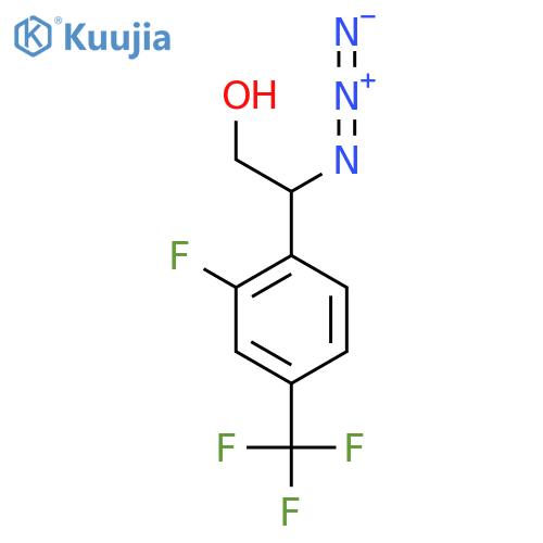 2-azido-2-2-fluoro-4-(trifluoromethyl)phenylethan-1-ol structure