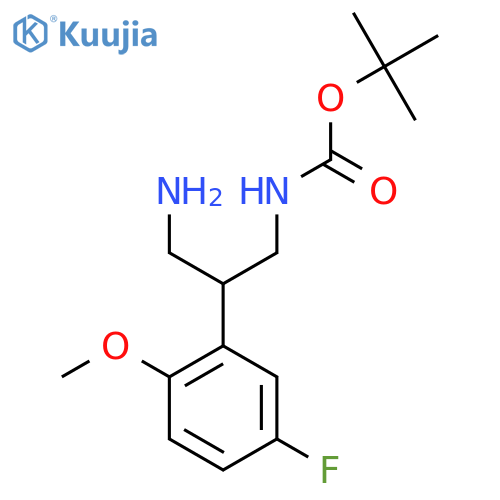 tert-butyl N-3-amino-2-(5-fluoro-2-methoxyphenyl)propylcarbamate structure