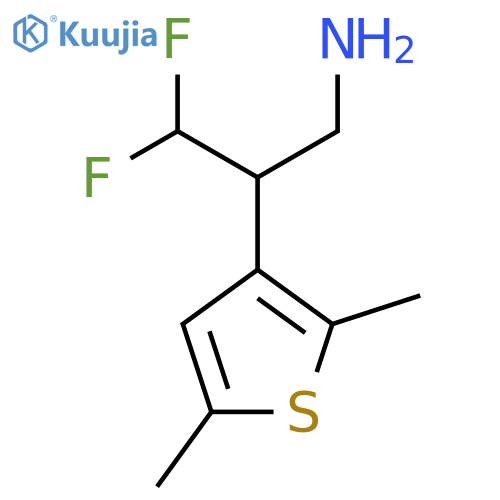 2-(2,5-dimethylthiophen-3-yl)-3,3-difluoropropan-1-amine structure