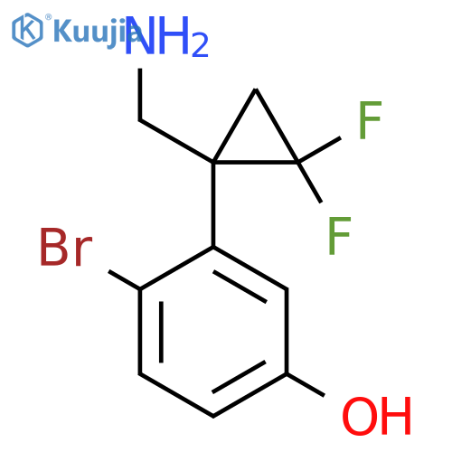 3-1-(aminomethyl)-2,2-difluorocyclopropyl-4-bromophenol structure