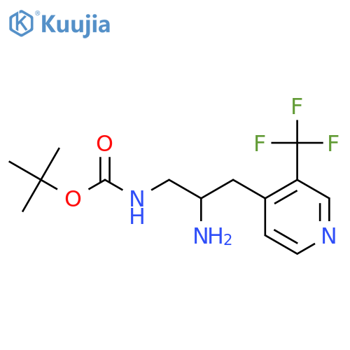 tert-butyl N-{2-amino-3-3-(trifluoromethyl)pyridin-4-ylpropyl}carbamate structure
