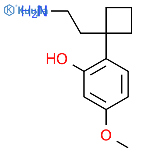 2-1-(2-aminoethyl)cyclobutyl-5-methoxyphenol structure