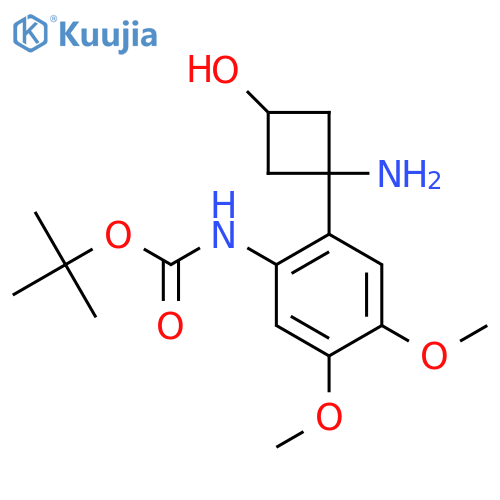 tert-butyl N-2-(1-amino-3-hydroxycyclobutyl)-4,5-dimethoxyphenylcarbamate structure