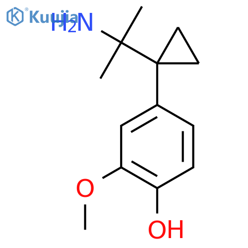 4-1-(2-aminopropan-2-yl)cyclopropyl-2-methoxyphenol structure