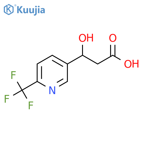 3-hydroxy-3-6-(trifluoromethyl)pyridin-3-ylpropanoic acid structure