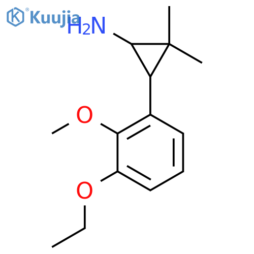 3-(3-ethoxy-2-methoxyphenyl)-2,2-dimethylcyclopropan-1-amine structure