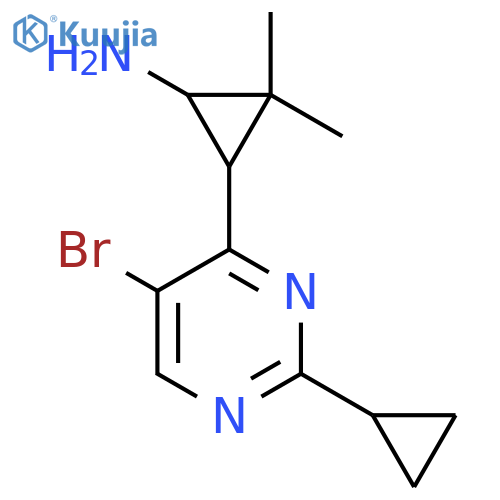 3-(5-bromo-2-cyclopropylpyrimidin-4-yl)-2,2-dimethylcyclopropan-1-amine structure