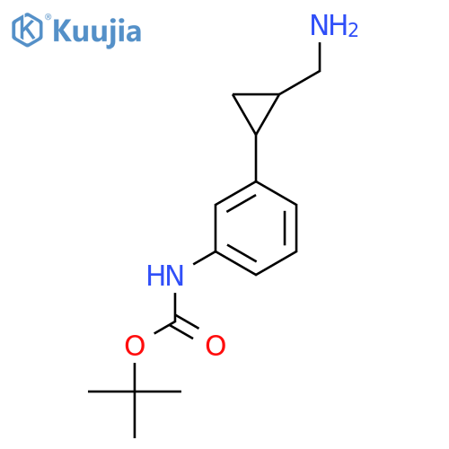 tert-butyl N-{3-2-(aminomethyl)cyclopropylphenyl}carbamate structure
