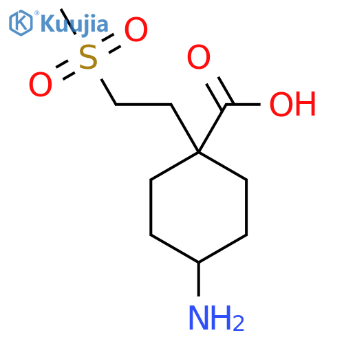 4-amino-1-(2-methanesulfonylethyl)cyclohexane-1-carboxylic acid structure