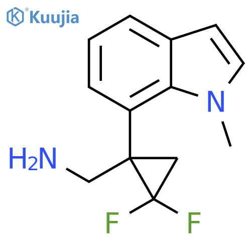 2,2-difluoro-1-(1-methyl-1H-indol-7-yl)cyclopropylmethanamine structure