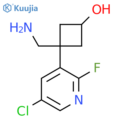 3-(aminomethyl)-3-(5-chloro-2-fluoropyridin-3-yl)cyclobutan-1-ol structure