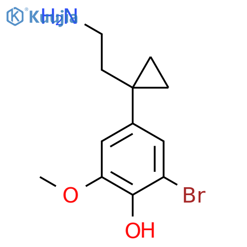4-1-(2-aminoethyl)cyclopropyl-2-bromo-6-methoxyphenol structure