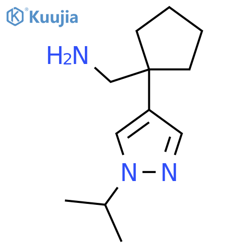 {1-1-(propan-2-yl)-1H-pyrazol-4-ylcyclopentyl}methanamine structure
