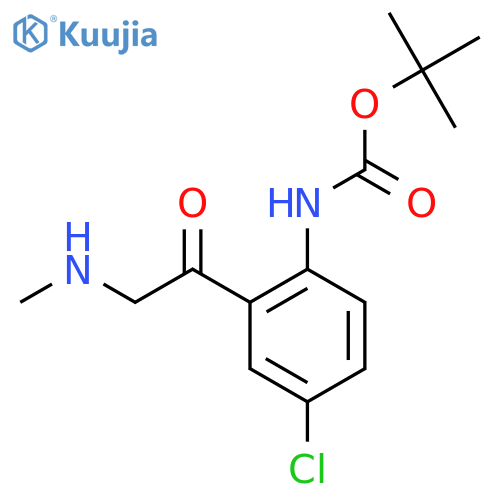 tert-butyl N-{4-chloro-2-2-(methylamino)acetylphenyl}carbamate structure