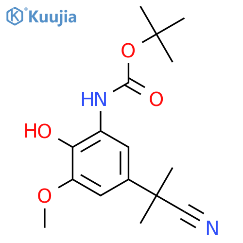 tert-butyl N-5-(1-cyano-1-methylethyl)-2-hydroxy-3-methoxyphenylcarbamate structure