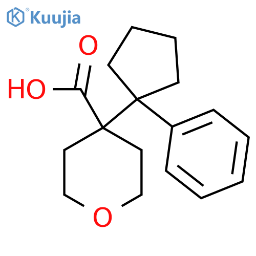 4-(1-phenylcyclopentyl)oxane-4-carboxylic acid structure