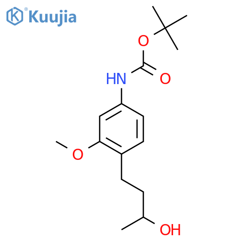 tert-butyl N-4-(3-hydroxybutyl)-3-methoxyphenylcarbamate structure