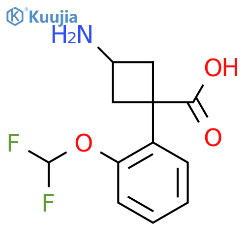 3-amino-1-2-(difluoromethoxy)phenylcyclobutane-1-carboxylic acid structure