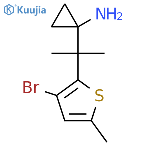 1-2-(3-bromo-5-methylthiophen-2-yl)propan-2-ylcyclopropan-1-amine structure