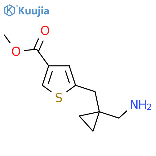 methyl 5-{1-(aminomethyl)cyclopropylmethyl}thiophene-3-carboxylate structure