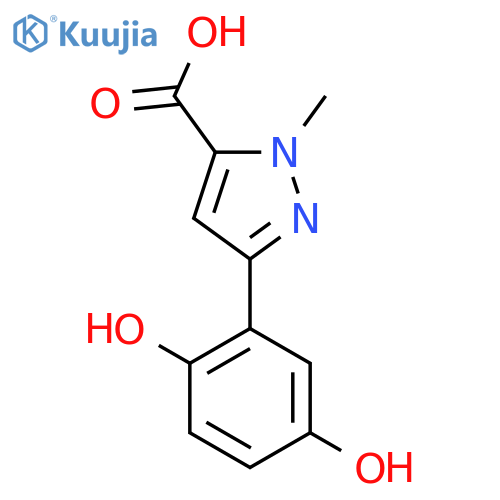 3-(2,5-dihydroxyphenyl)-1-methyl-1H-pyrazole-5-carboxylic acid structure