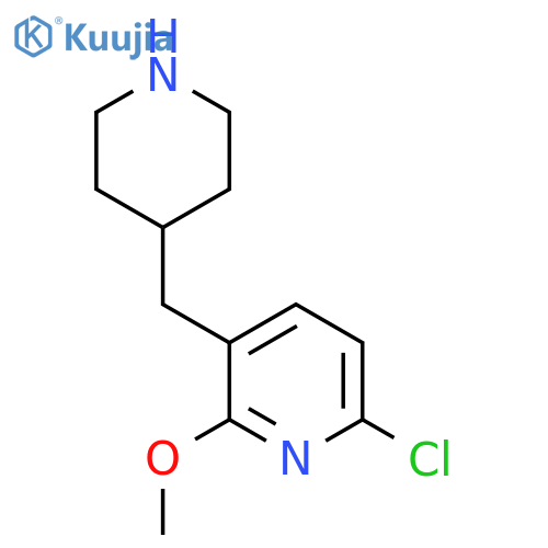 6-chloro-2-methoxy-3-(piperidin-4-yl)methylpyridine structure