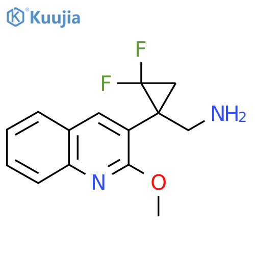 2,2-difluoro-1-(2-methoxyquinolin-3-yl)cyclopropylmethanamine structure