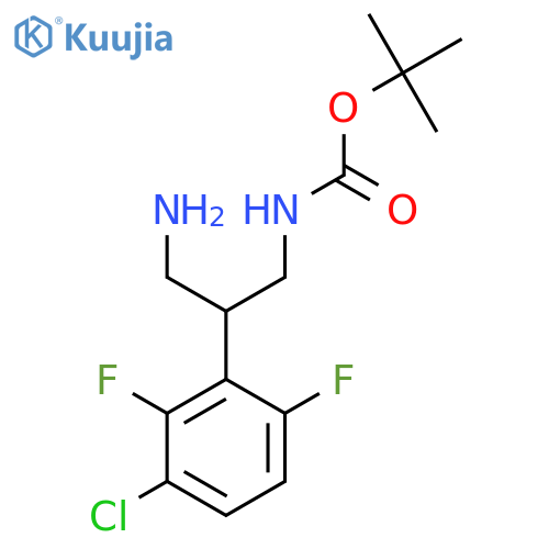 tert-butyl N-3-amino-2-(3-chloro-2,6-difluorophenyl)propylcarbamate structure
