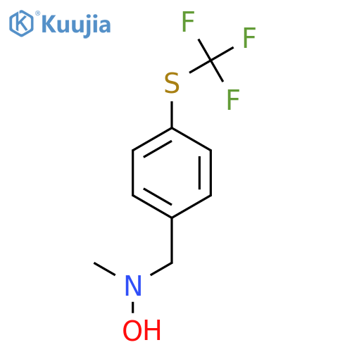 N-methyl-N-({4-(trifluoromethyl)sulfanylphenyl}methyl)hydroxylamine structure