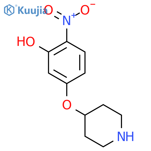 2-nitro-5-(piperidin-4-yloxy)phenol structure