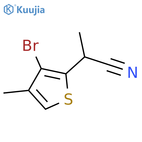 2-(3-bromo-4-methylthiophen-2-yl)propanenitrile structure