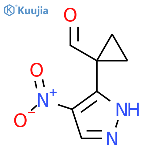 1-(4-nitro-1H-pyrazol-3-yl)cyclopropane-1-carbaldehyde structure
