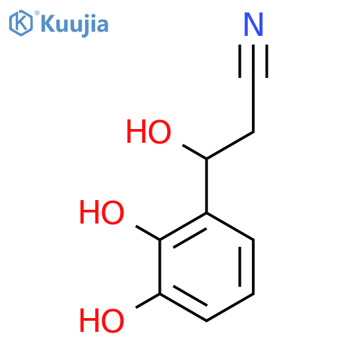 3-(2,3-dihydroxyphenyl)-3-hydroxypropanenitrile structure
