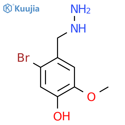 5-bromo-4-(hydrazinylmethyl)-2-methoxyphenol structure