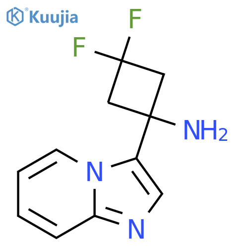 3,3-difluoro-1-{imidazo1,2-apyridin-3-yl}cyclobutan-1-amine structure