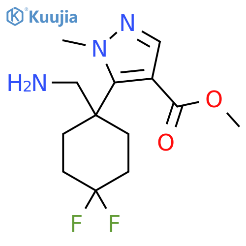 methyl 5-1-(aminomethyl)-4,4-difluorocyclohexyl-1-methyl-1H-pyrazole-4-carboxylate structure