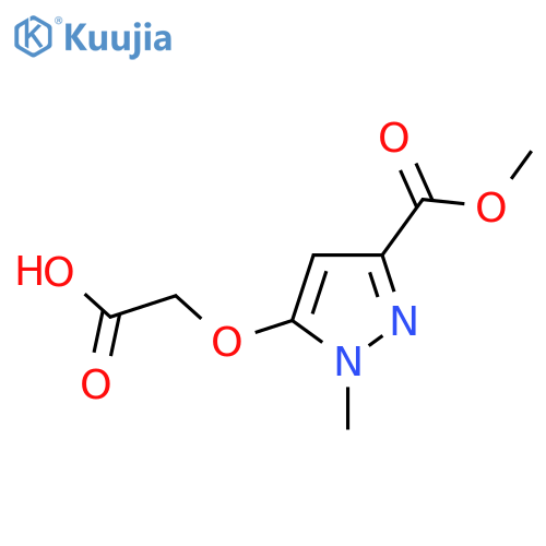 2-{3-(methoxycarbonyl)-1-methyl-1H-pyrazol-5-yloxy}acetic acid structure
