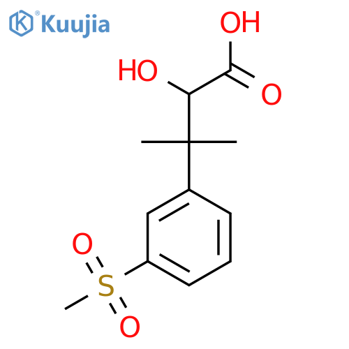 2-hydroxy-3-(3-methanesulfonylphenyl)-3-methylbutanoic acid structure