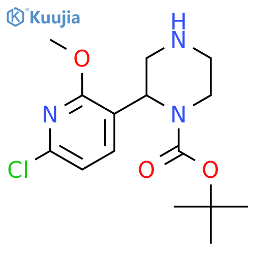 tert-butyl 2-(6-chloro-2-methoxypyridin-3-yl)piperazine-1-carboxylate structure