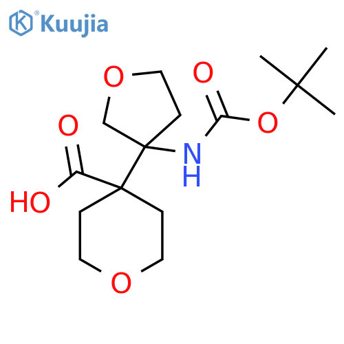 4-(3-{(tert-butoxy)carbonylamino}oxolan-3-yl)oxane-4-carboxylic acid structure