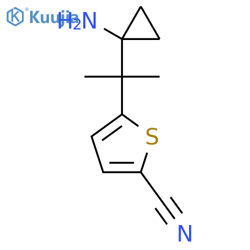 5-2-(1-aminocyclopropyl)propan-2-ylthiophene-2-carbonitrile structure